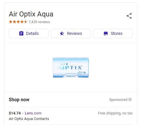 Air Optix Aqua - Lens.com Google results 