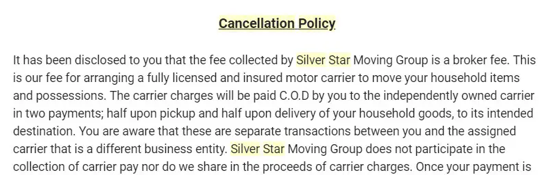 Silver Star is a broker, not a carrier