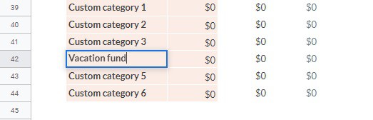 Rename your new custom expense categories