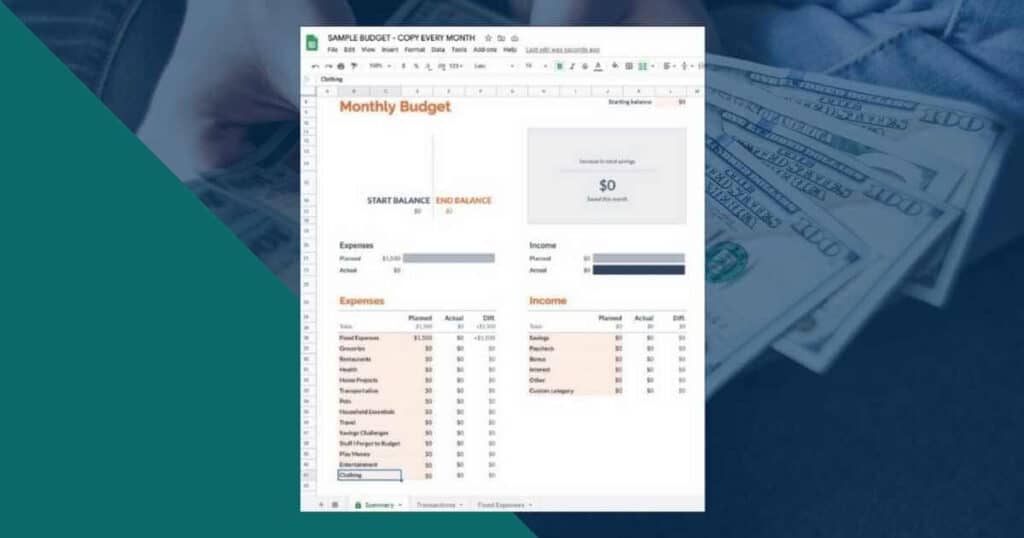 Google Sheets Monthly Budget Template Tutorial
