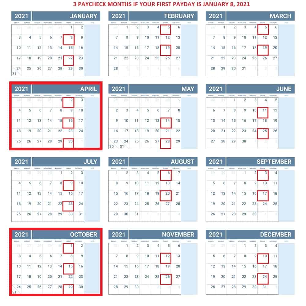 Bi Weekly Payroll Calendar 2021