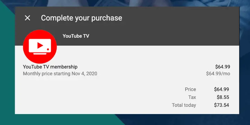 YouTube TV price in Florida after taxes state and local