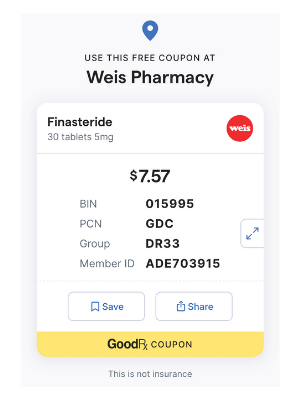 GoodRx coupon example from mobile app
