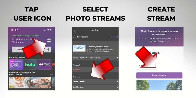 How to create Roku Photo Streams steps 