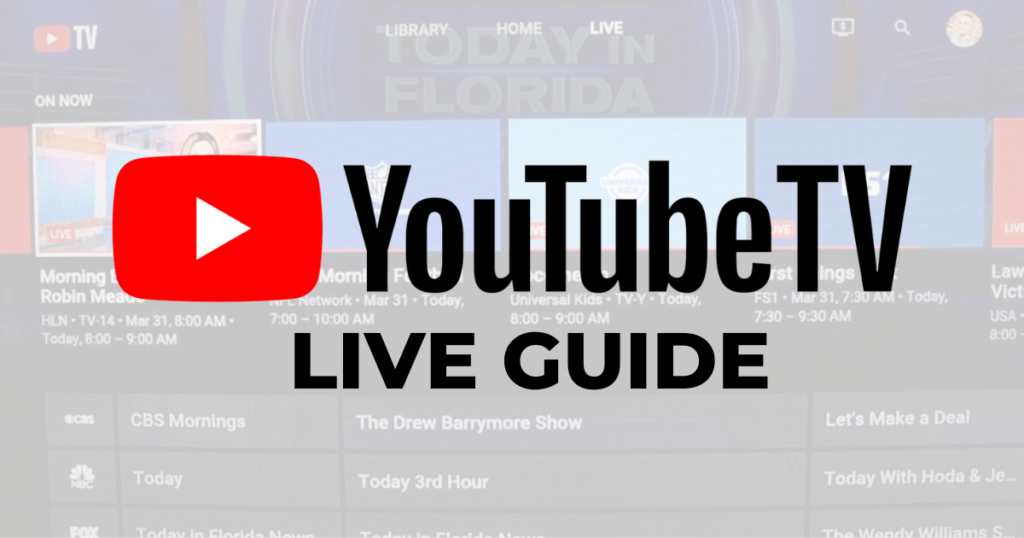 YouTube TV live guide tutorial