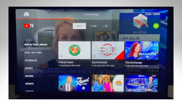 YouTube TV library