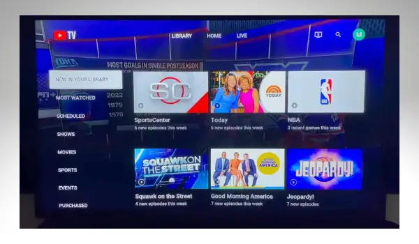YouTube TV Library - New In Your Library
