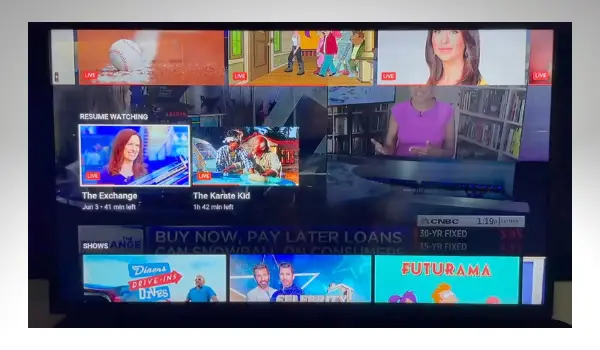 Resume Watching YouTube TV home screen