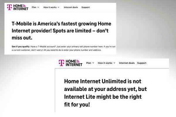 T-Mobile Home Internet eligibility: Unlimited vs. Lite 