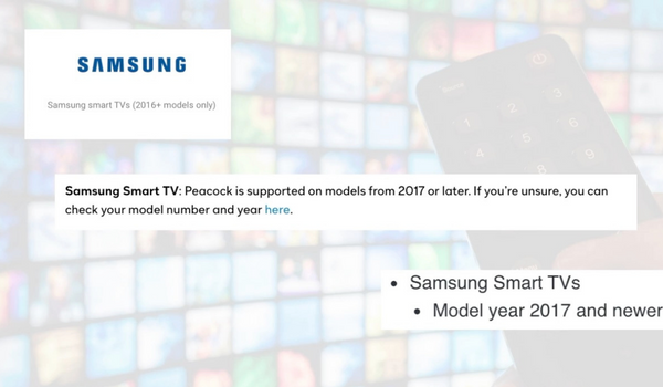 Samsung list of supported devices for YouTube TV, Peacock and Discovery+