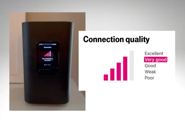 T-Mobile Home Internet connection quality displayed on gateway and in the app