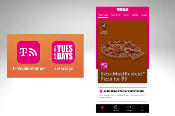 T-Mobile Tuesdays app (separate from T-Mobile Home Internet app) 
