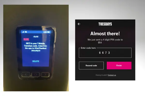 T-Mobile sends 4-digit code directly to the gateway