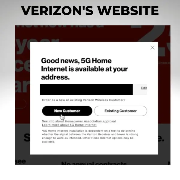 Verizon 5G Home Internet confirmation of availability