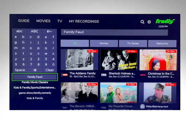 Frndly TV Search function