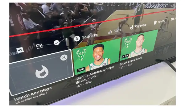 YouTube TV Key Plays and Stats 