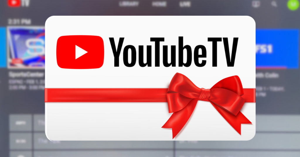 YouTube TV gift card with Google Play