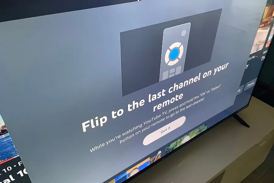 YouTube TV last channel shortcut - press and hold OK/select