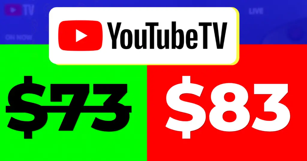 YouTube TV New Price $83/Month